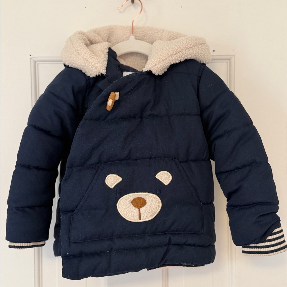 Obaibi 24M Winter Coat French Brand Hooded Bear Ears Toddler Jacket